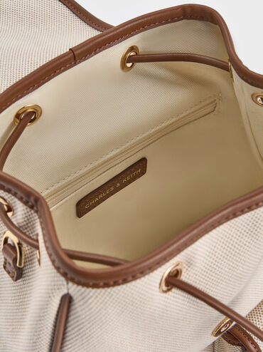 Bryna Canvas Backpack, Taupe Canvas, hi-res
