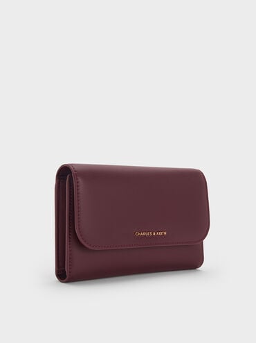 Octavia Front Flap Long Wallet, Wineberry Red, hi-res