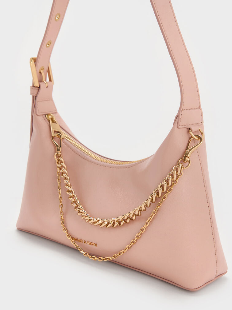 Atwood Chain-Embellished Shoulder Bag, Light Pink, hi-res