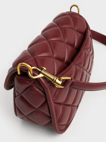 Cressida Quilted Crossbody Bag, Burgundy, hi-res