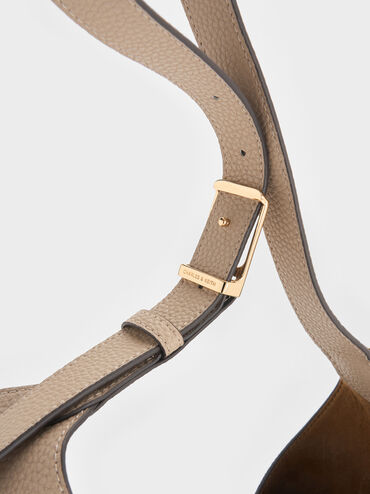 Chance Turn-Lock Hobo Bag, Taupe, hi-res