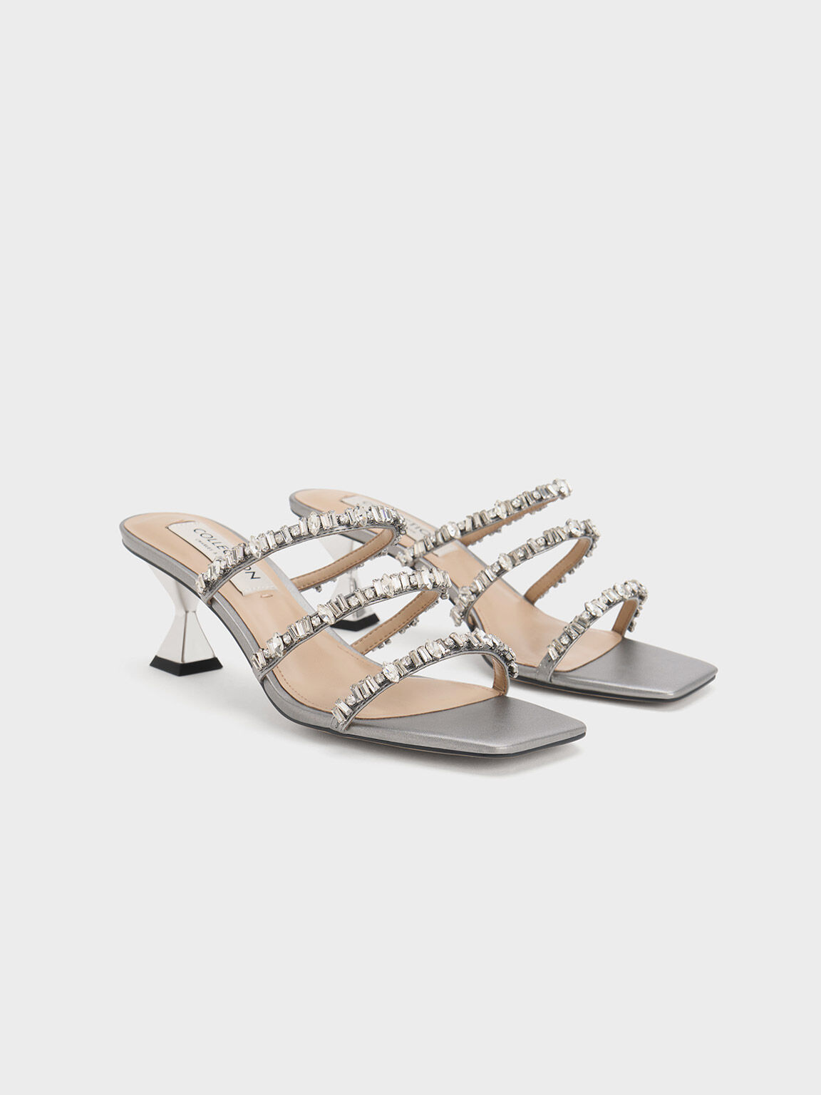 Silver leather sandals deals