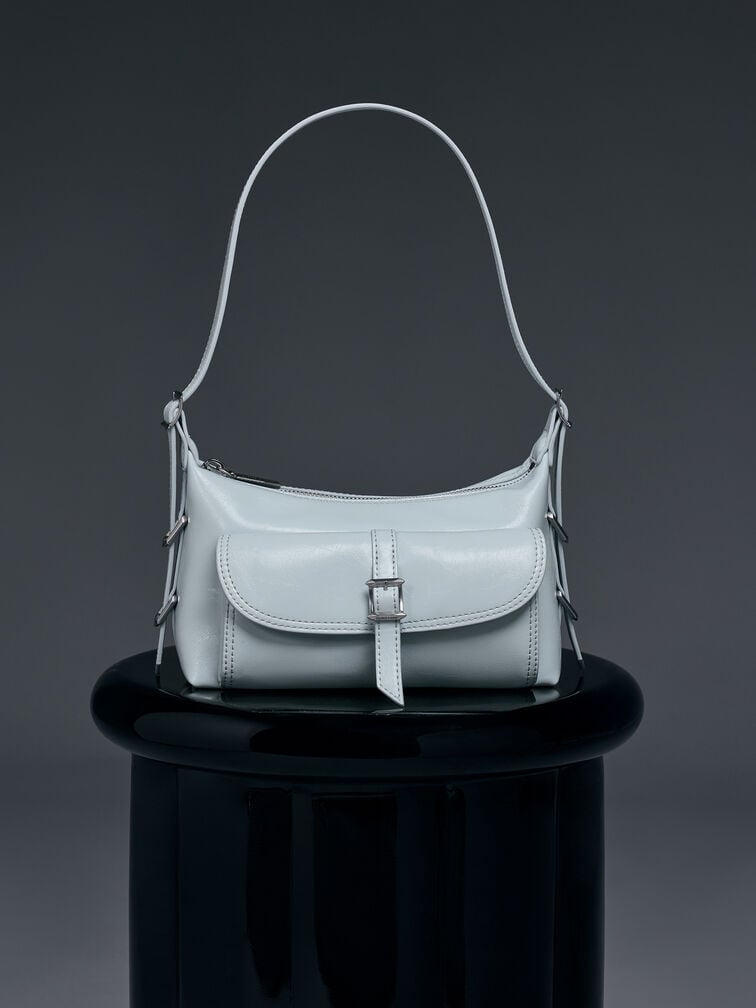 Mini Bryna Belted Hobo Bag, Sea Salt Blue, hi-res
