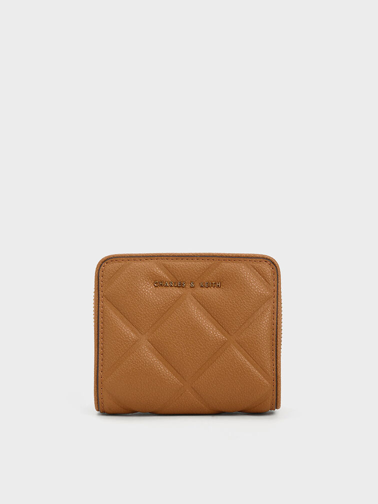 Anwen Quilted Zip-Around Wallet, Chocolate, hi-res