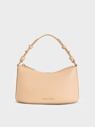 Robyn Elongated Chain-Handle Bag, Beige, hi-res