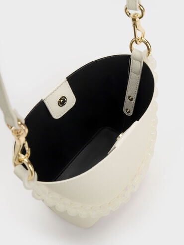 Alcott Scarf Bucket Bag, Cream, hi-res