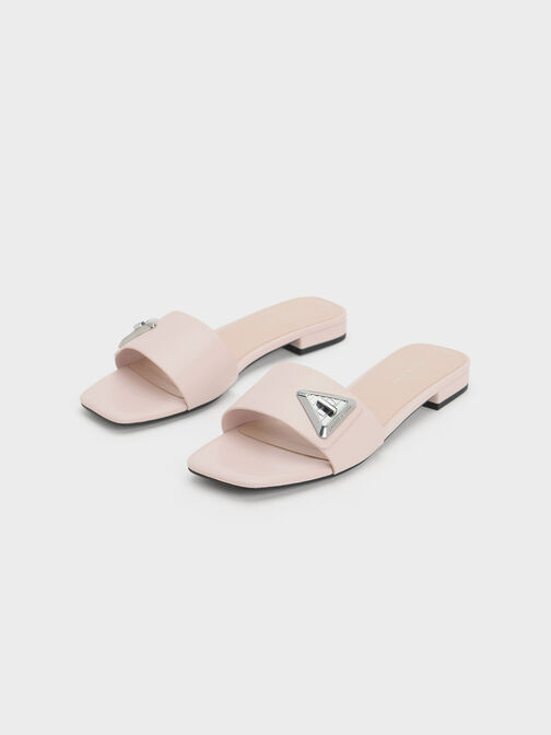 Trice Metallic Accent Slide Sandals, Nude, hi-res