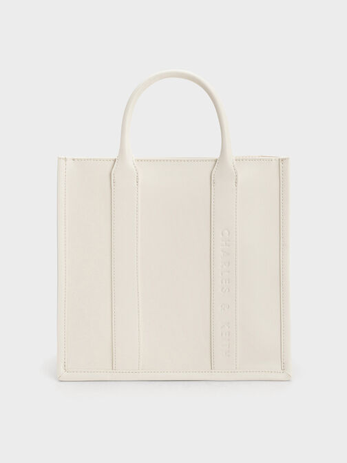 Clover Trapeze Tote Bag, Cream, hi-res