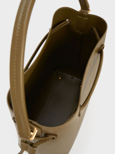 Bellamy Drawstring Hobo Bag, Khaki, hi-res