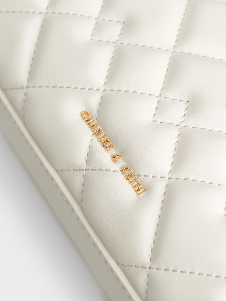 Nezu Quilted Tote Bag, White, hi-res
