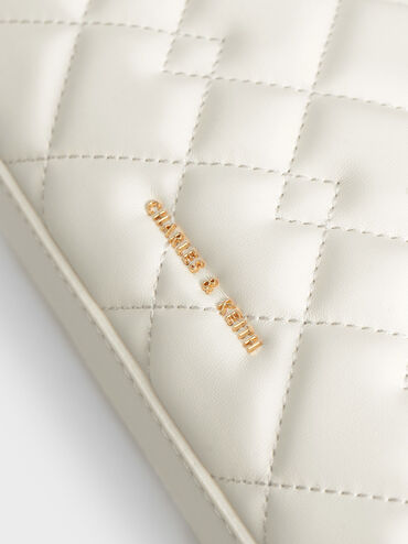 Nezu Quilted Tote Bag, White, hi-res