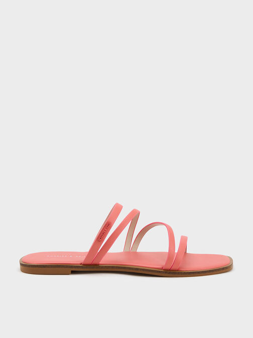 lliana Strappy Slide Sandals, Coral Pink, hi-res