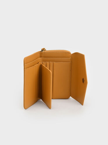 Stitch Trim Envelope Wallet, Orange, hi-res