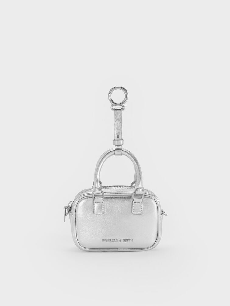 Sianna Metallic Bowling-Bag Charm​, Silver, hi-res