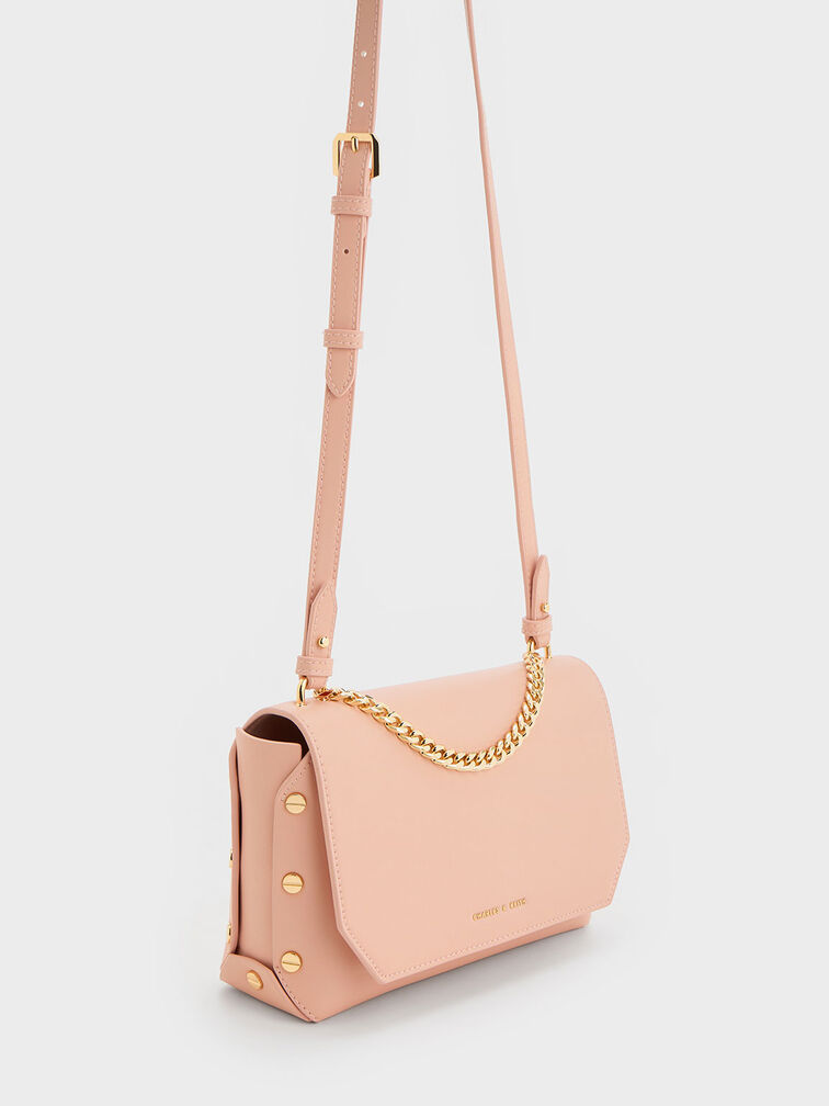 Clea Chain-Handle Bag, Pink, hi-res