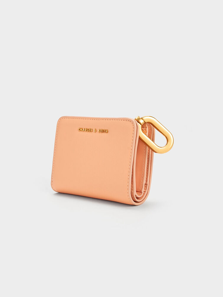 Corey Oval Keychain Zip Wallet, Orange, hi-res