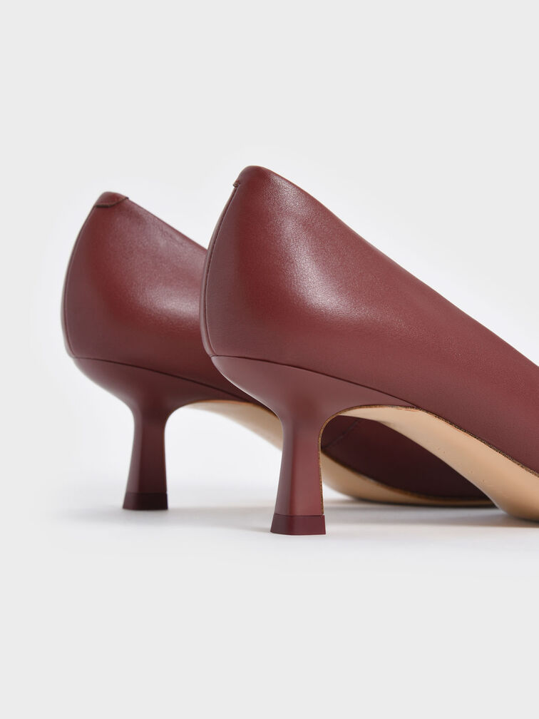 Emmy Pointed Kitten Heel Pumps, Maroon, hi-res