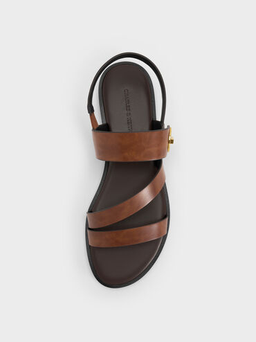 Yara Turn-Lock Strappy Sandals, Cognac, hi-res