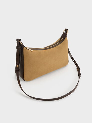 Calla Suede Shoulder Bag, Sahara Sand, hi-res