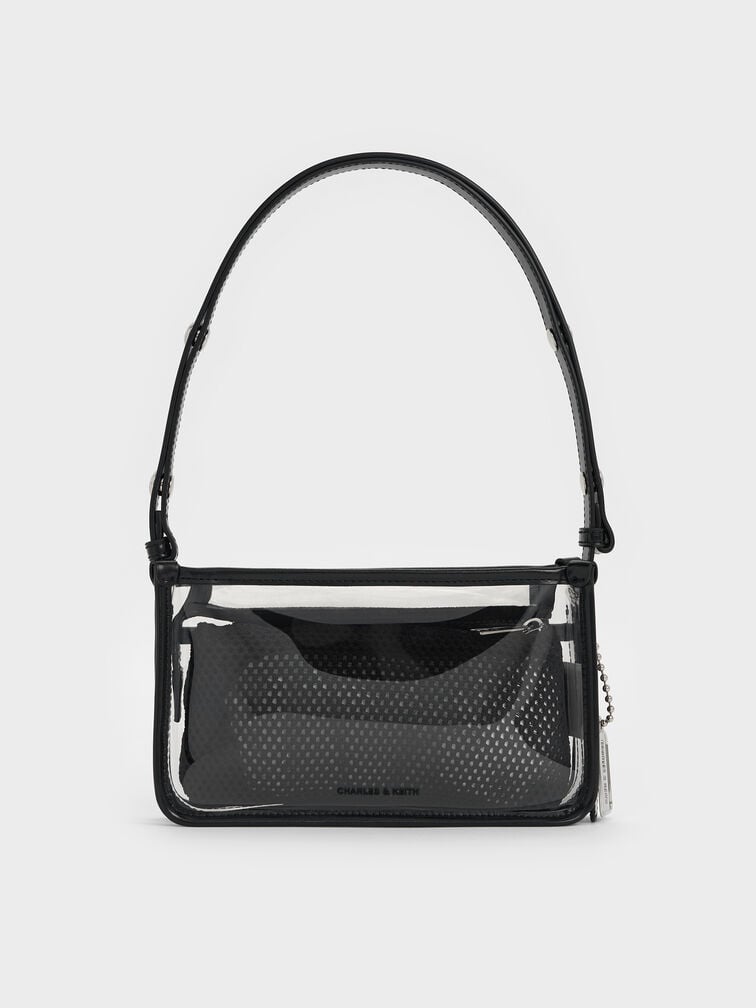 Norah See-Through Mesh Shoulder Bag, Clear, hi-res