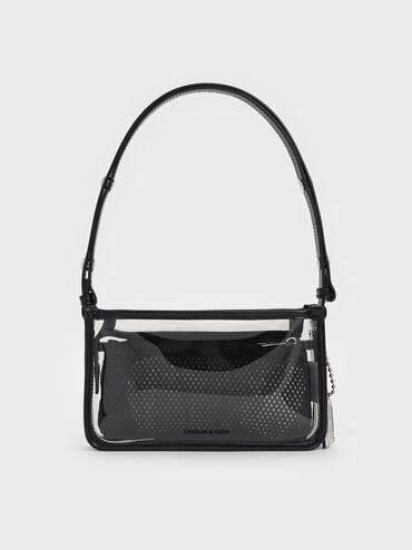 Norah See-Through Mesh Shoulder Bag, Clear, hi-res