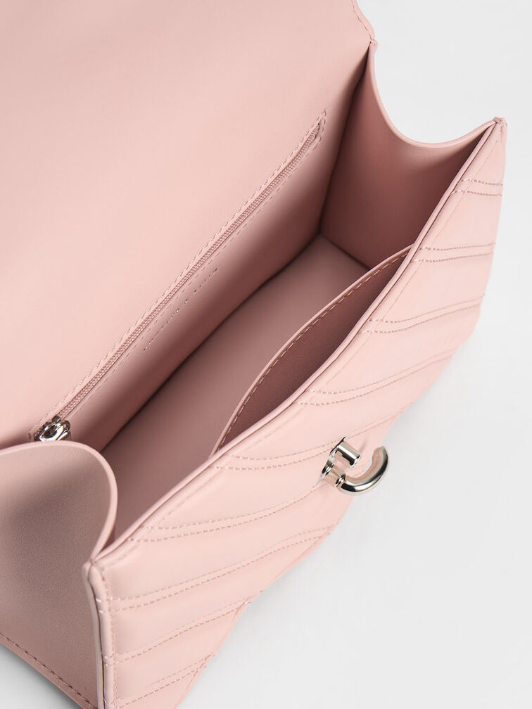 Freja Wavy Trapeze Crossbody Bag, Light Pink, hi-res
