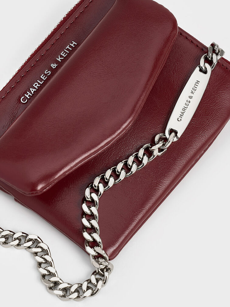 Rachel Front-Pocket Zip-Around Card Holder, Burgundy, hi-res