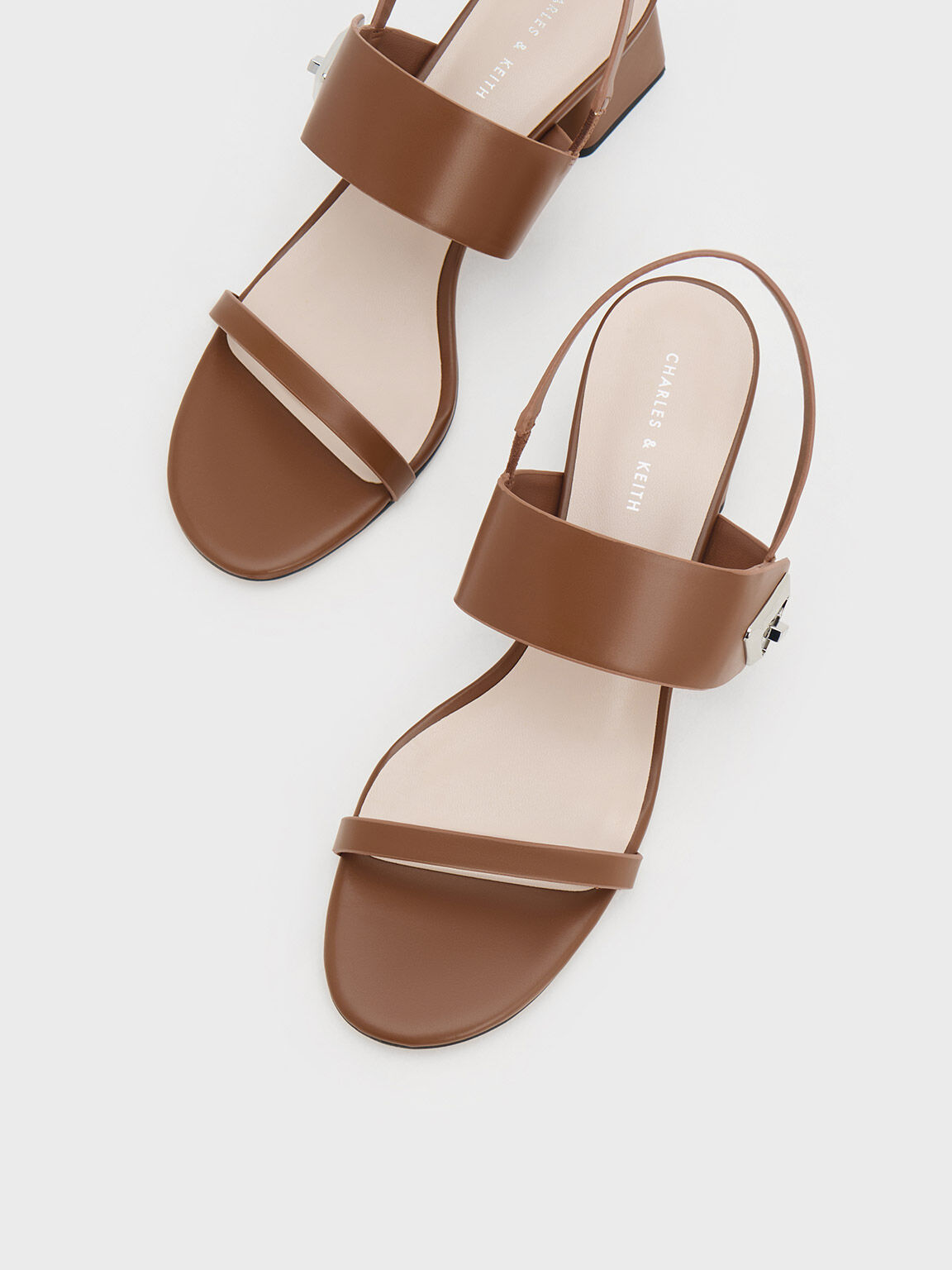 Cognac sandals heels store