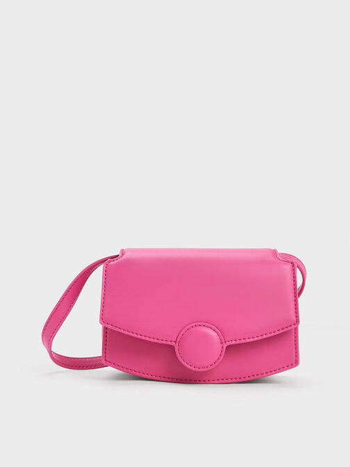 Clover Curved Shoulder Bag, Fuchsia, hi-res