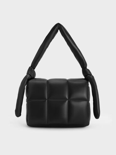 Errya Quilted Puffy Crossbody Bag, Jet Black, hi-res