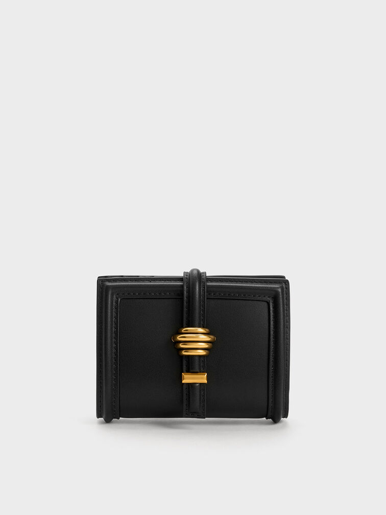 Trudy Metallic Accent Wallet, Black, hi-res