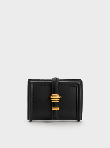 Trudy Metallic Accent Wallet, Black, hi-res