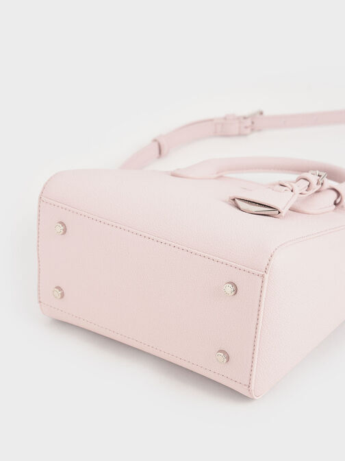 Double Handle Trapeze Tote, Light Pink, hi-res