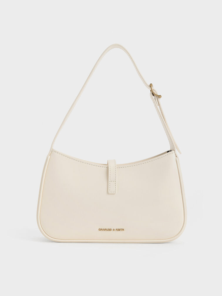 Cesia Metallic-Accent Shoulder Bag, Cream, hi-res