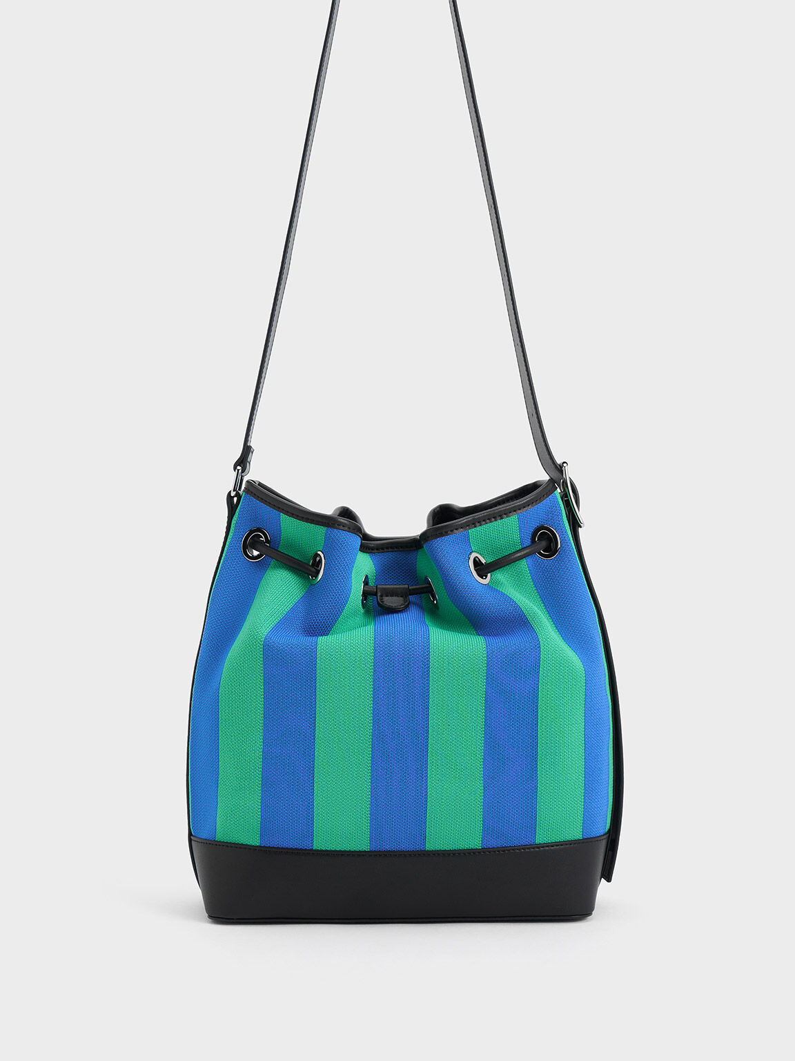 Striped bucket bag sale