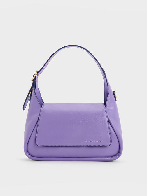Buzz Front Flap Hobo Bag, Purple, hi-res