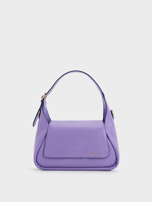 Buzz Front Flap Hobo Bag, Purple, hi-res