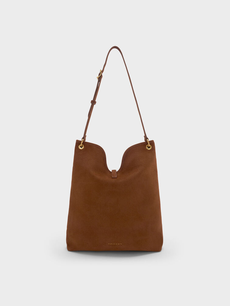 Cesia Metallic-Accent Tote Bag, Pecan Brown, hi-res