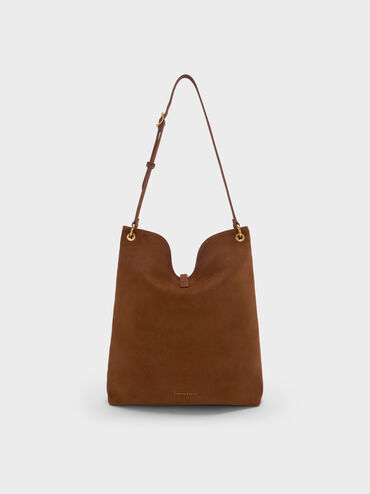 Cesia Metallic-Accent Tote Bag, Pecan Brown, hi-res