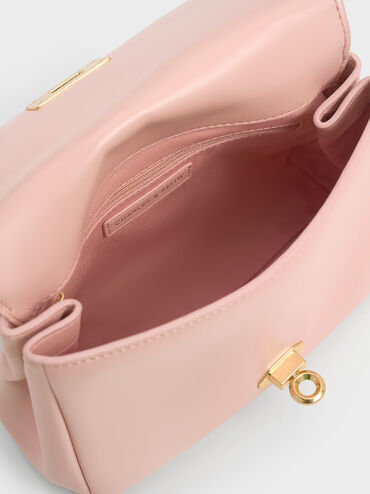 Lennie Chain-Strap Top Handle Bag, Light Pink, hi-res