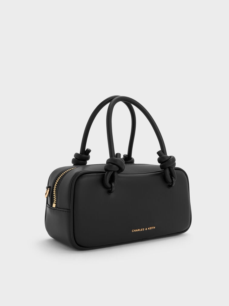 Sammie Knotted-Handle Elongated Bag, Black, hi-res