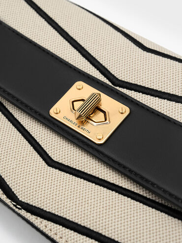 Eleni Canvas Chevron Crossbody Bag, Multi, hi-res