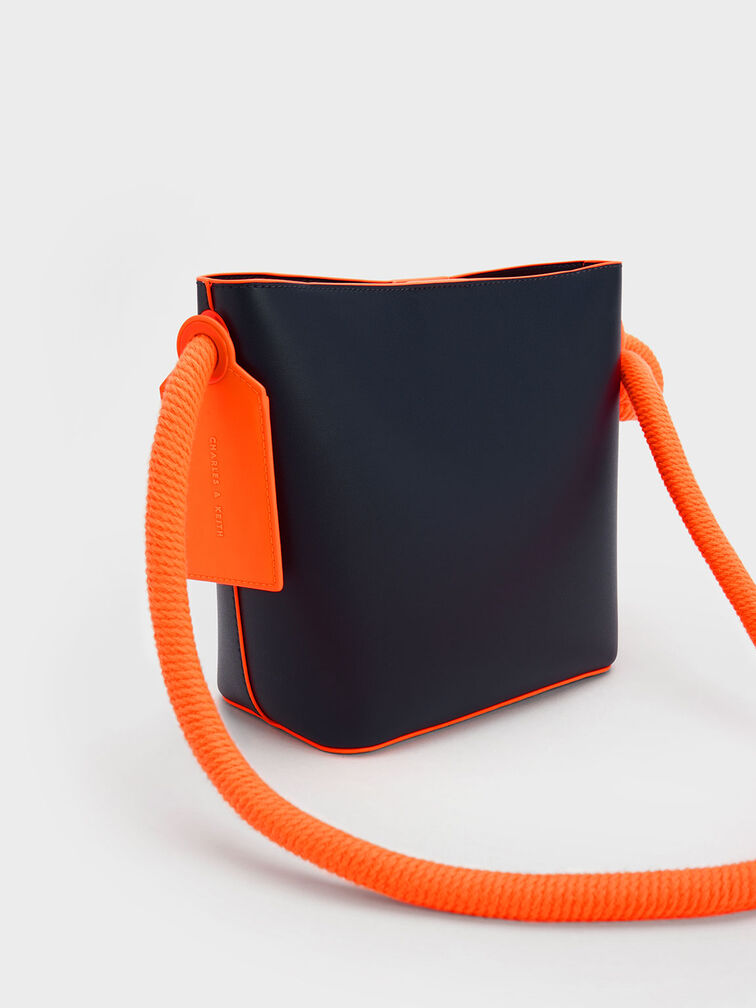 Gwiana Knotted Bucket Bag, Navy, hi-res