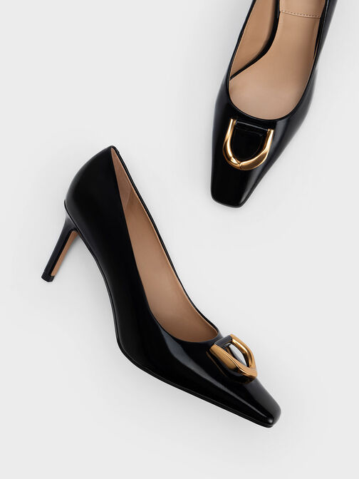 Gabine Patent Leather Tapered Pumps, Black, hi-res