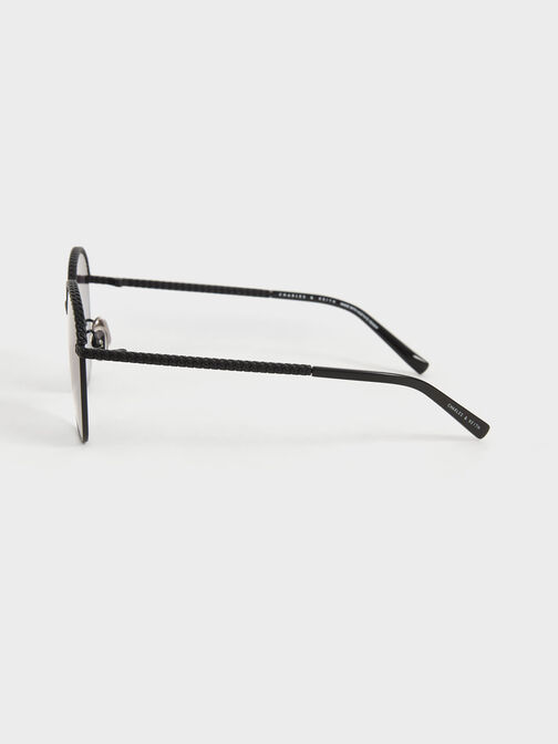 Braided Butterfly Sunglasses, Black, hi-res
