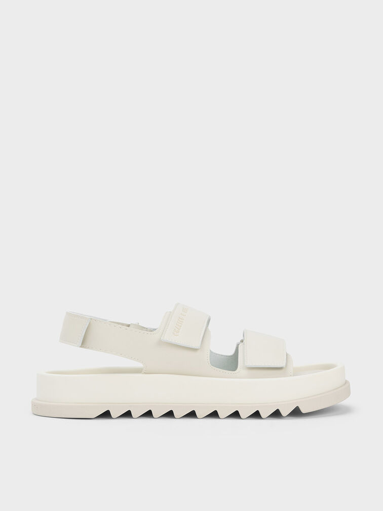 Avalon Buckled Sports Sandals, White, hi-res