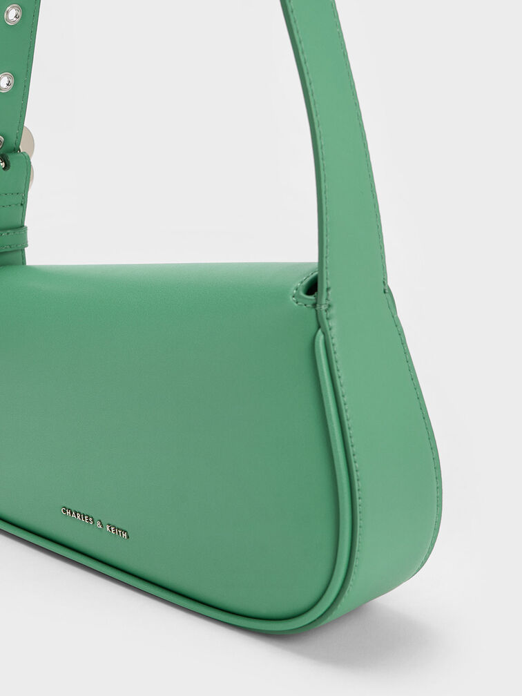 Petra Asymmetrical Front Flap Bag, Green, hi-res