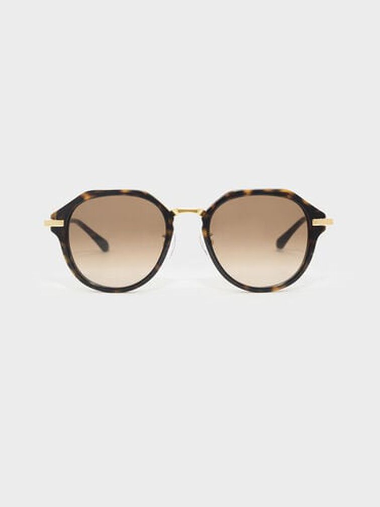 Solana Angular Oval Sunglasses, T. Shell, hi-res