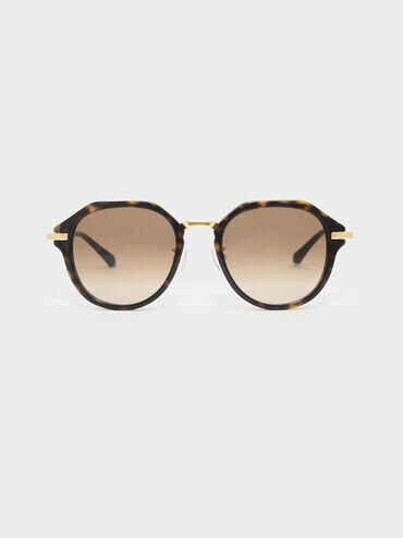 Solana Angular Oval Sunglasses, T. Shell, hi-res