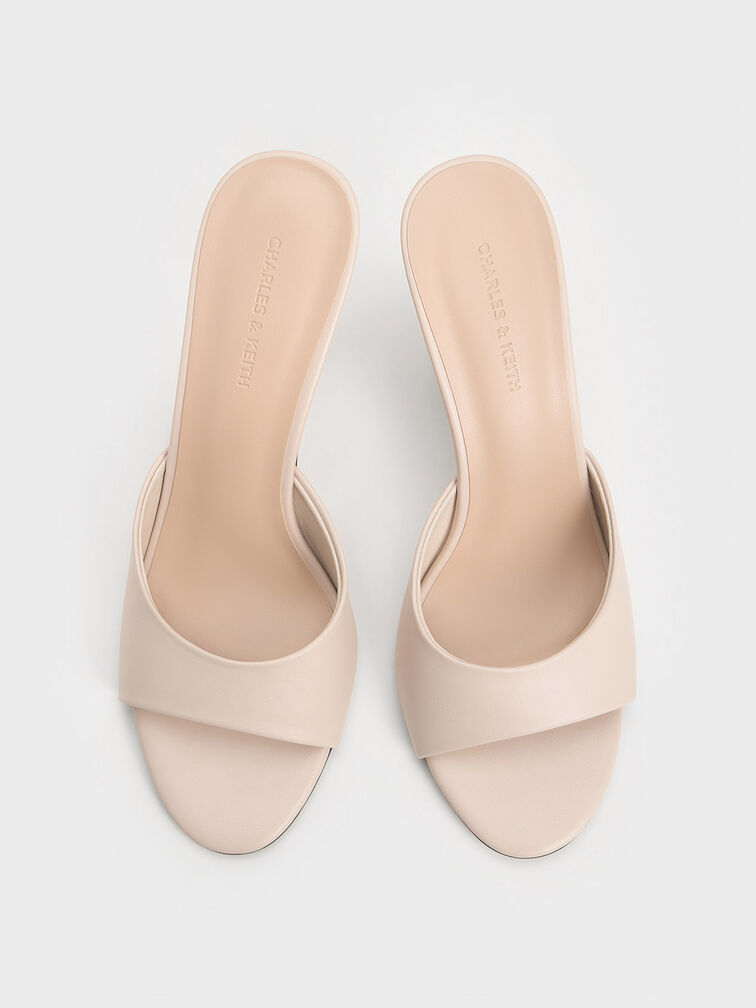 Open-Toe Heeled Mules, Chalk, hi-res